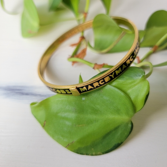 Marc By Marc Jacobs | Black and Gold Bangle Bracelet - Picture 2 of 6